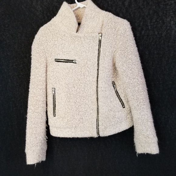 Forever 21 Oatmeal Full Zip Wool Blend Jacket Sz - Picture 1 of 7